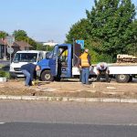 Das Material wird entladen