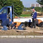 Das Material wird entladen